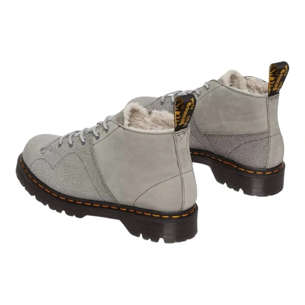 Dr. Martens Church Nubuck and Pebble Monkey Boots. Grey Lace-Up Boots. NWOB - Picture 3 of 11